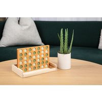 Wooden 4 in A Row Game - Aesthetic Board Games-Neutral Coffee Table Decor - Portable Travel Games For Kids & Adults | Etsy (US)