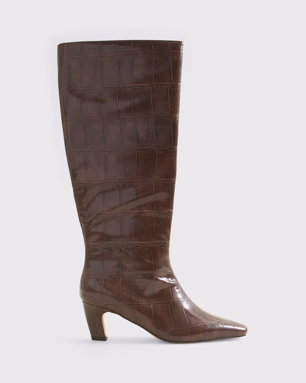 Women's Vegan Leather Kitten Heel Boots | Women's Shoes | Abercrombie.com | Abercrombie & Fitch (US)