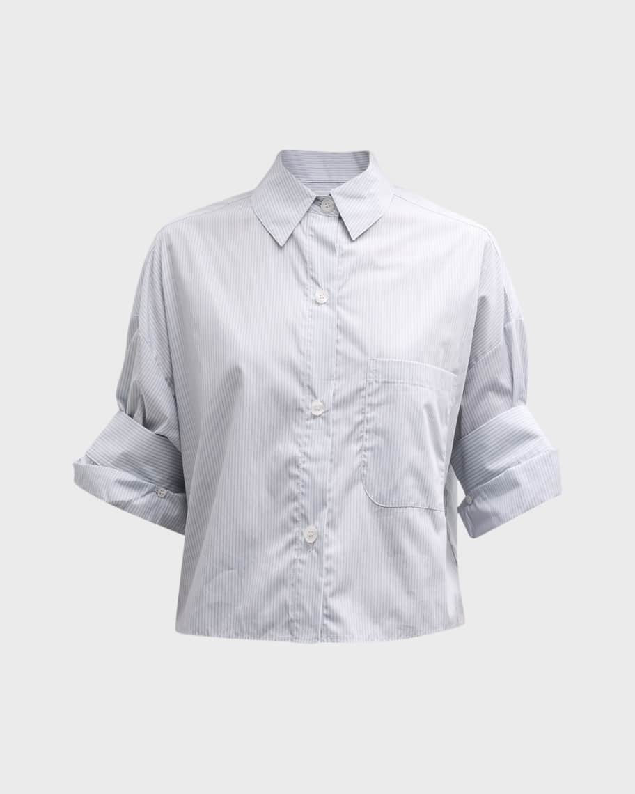 TWP The Next Ex Cropped Cotton Button-Front Shirt | Neiman Marcus