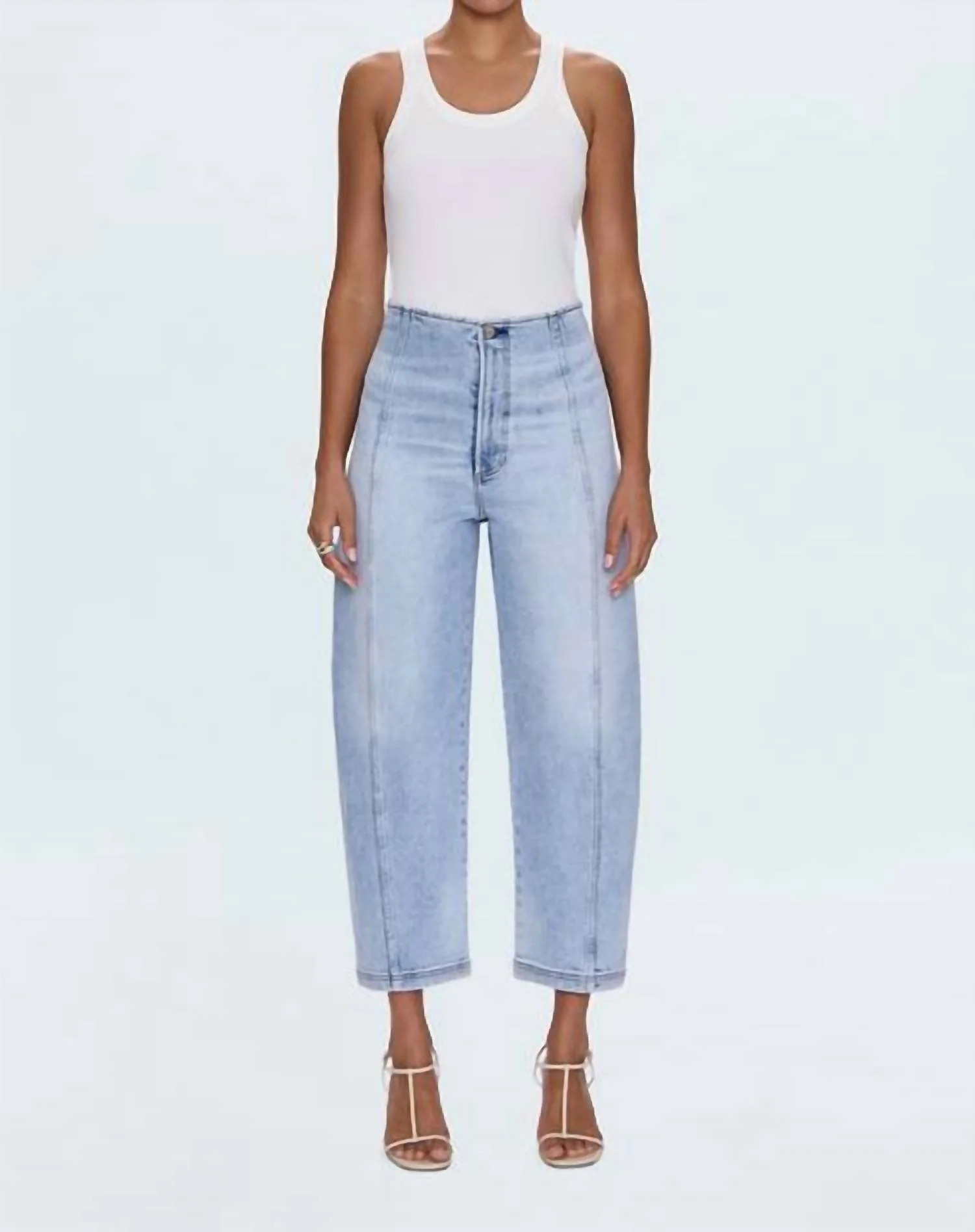 Blair High Rise Seamed Barrel Jean In Pristine | Shop Simon