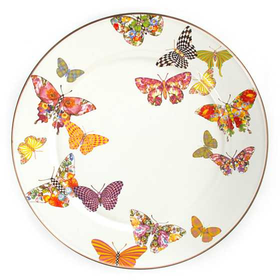 Butterfly Garden Charger/Plate - White | MacKenzie-Childs