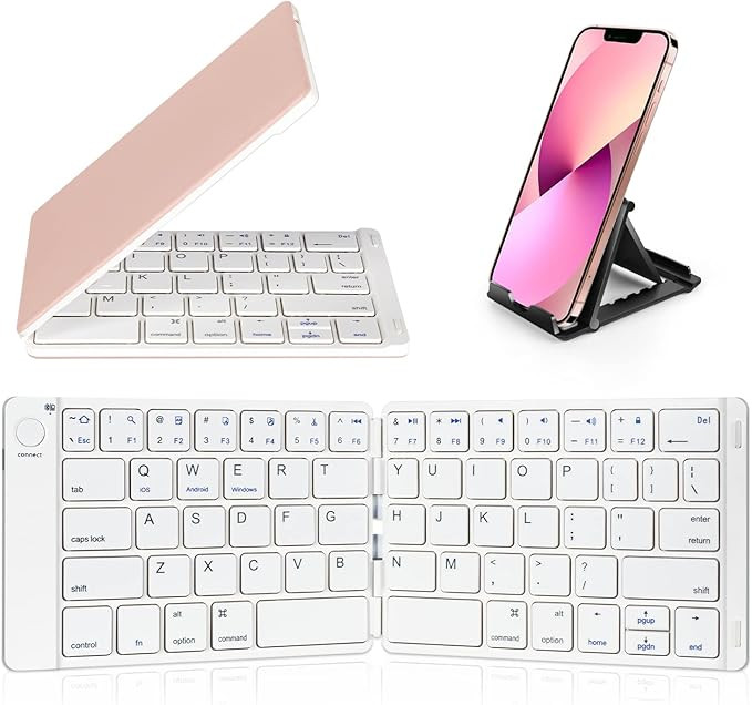 Samsers Foldable Bluetooth Keyboard - Portable Wireless Keyboard with Stand Holder, Rechargeable ... | Amazon (US)