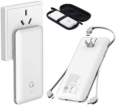 10000mAh Q Portable Charger, Ultra Slim USB C Power Bank, 4 Output Dual Input External Battery Pa... | Amazon (US)