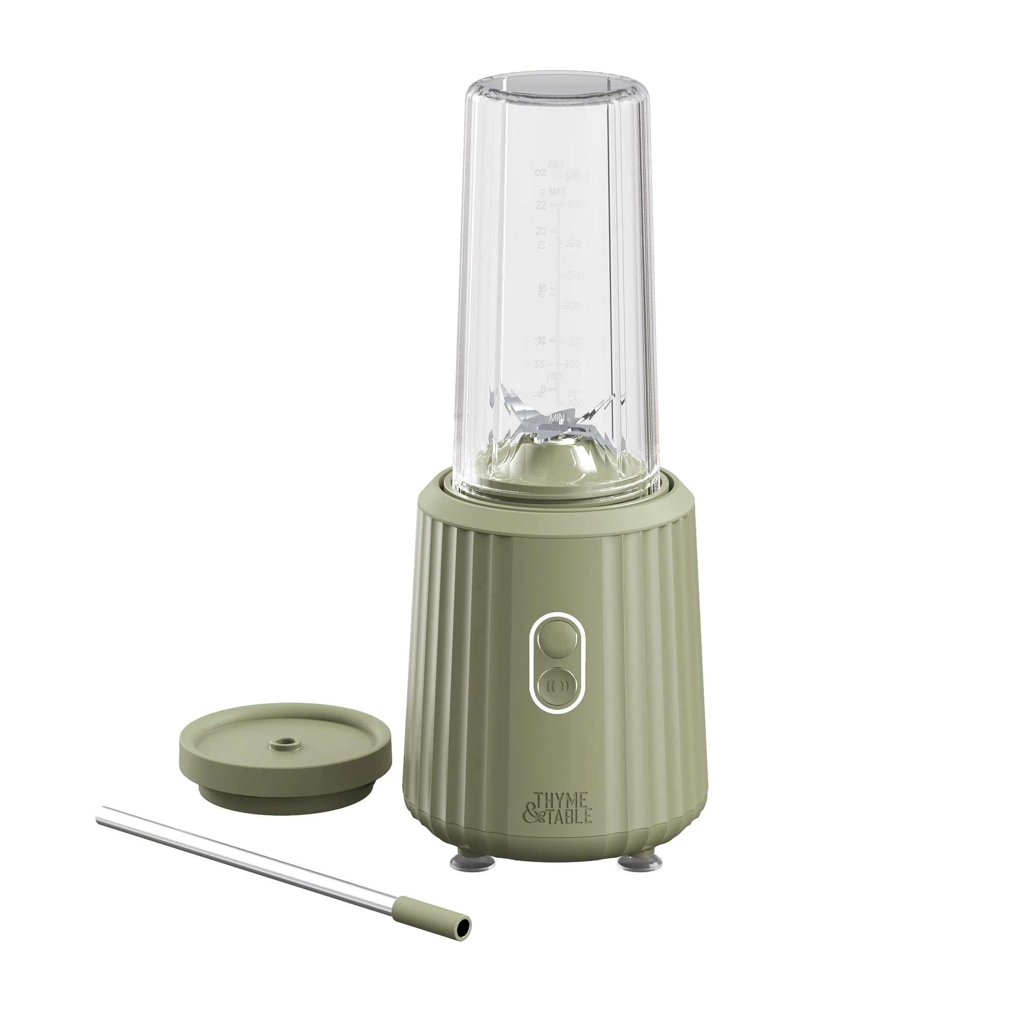 Thyme & Table 900 W 25 oz Single Serve Blender with Tritan Vessel, Smart Seal Lid and Straw, 6-Po... | Walmart (US)