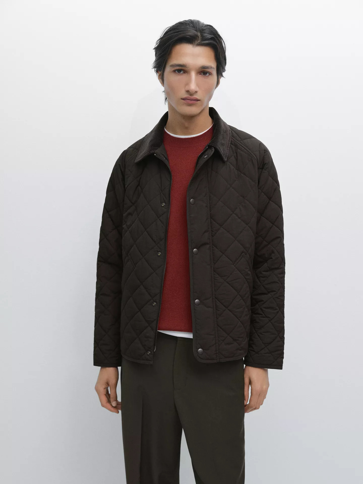 Steppjacke mit Cordkragen | Massimo Dutti DE