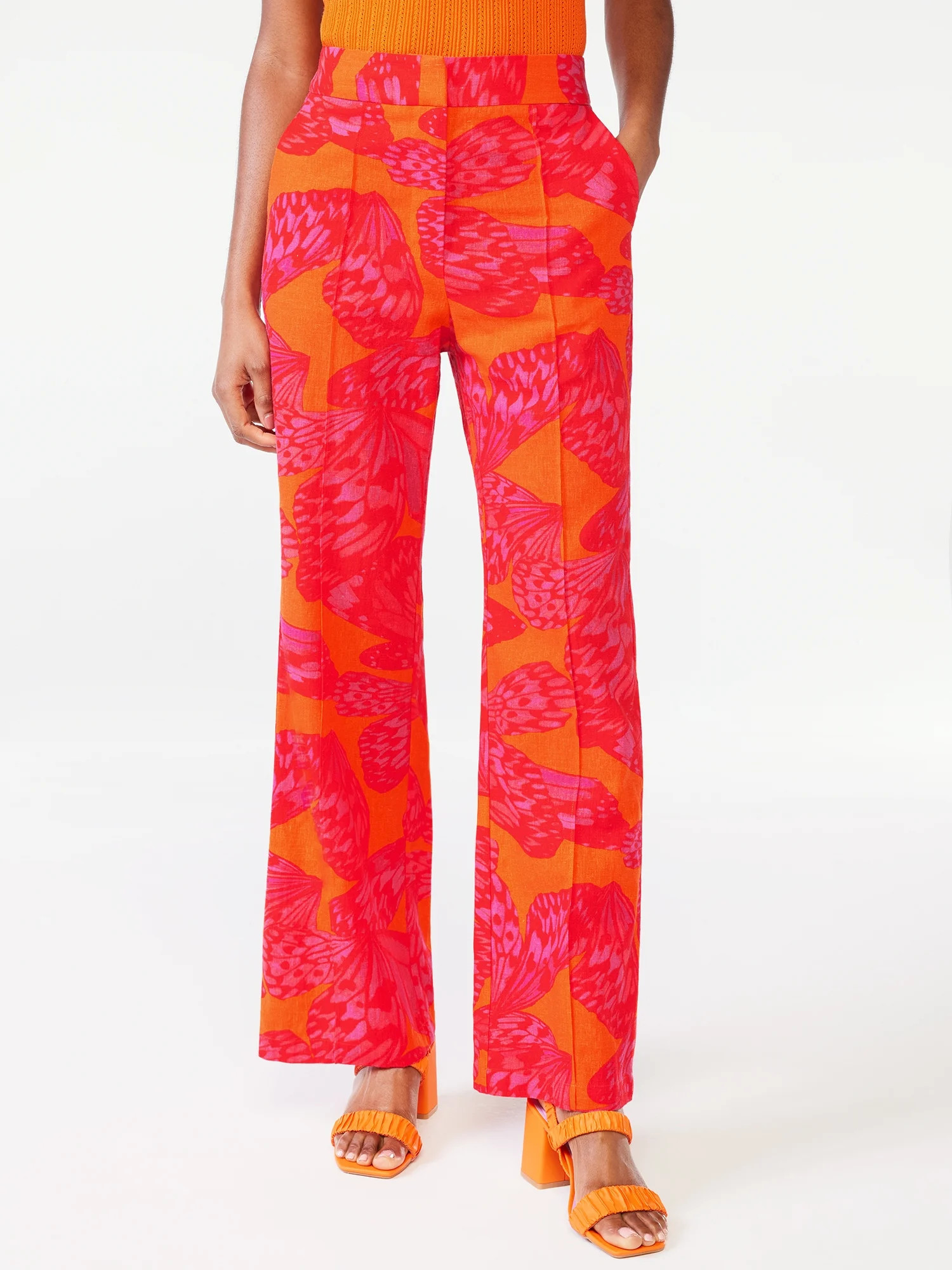 Scoop Women’s High Waist Pleated Wide Leg Pants, 30” Inseam | Walmart (US)