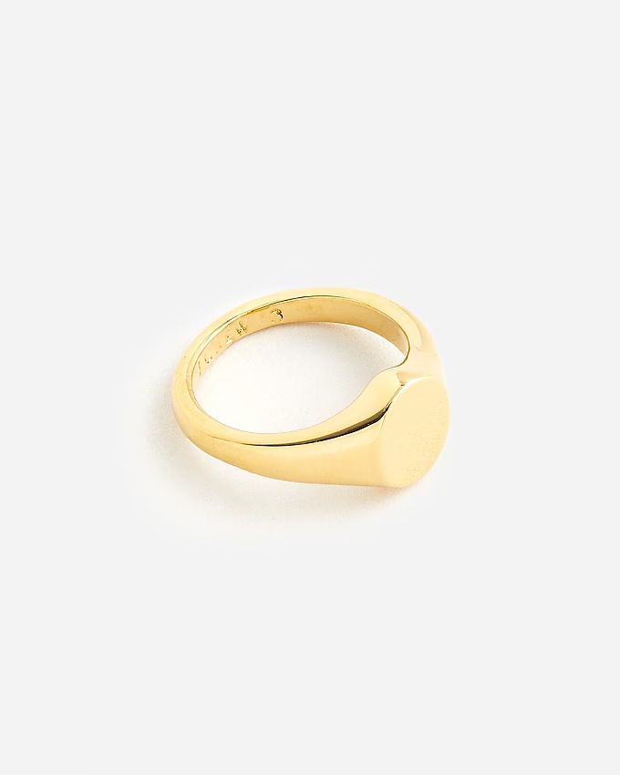 Dainty gold-plated signet ring | J.Crew US
