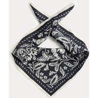 M&S Satin Printed Neckerchief Navy Mix | Marks & Spencer (UK)