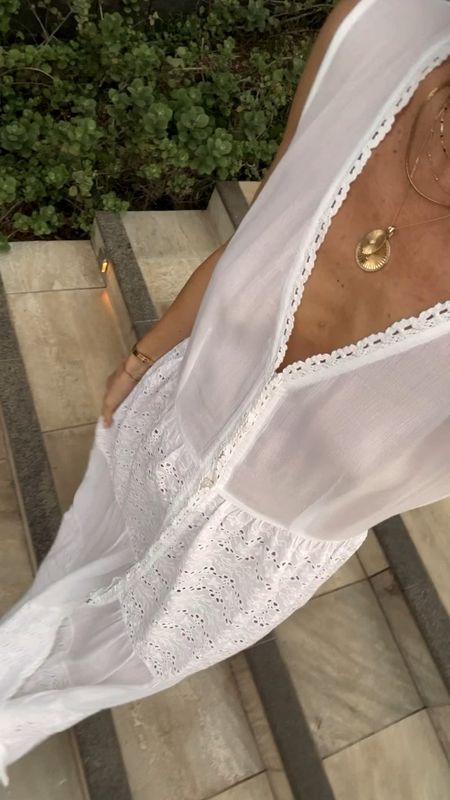 Tonight’s outfit for dinner 
Dress is a coverup but I wore it with nips and a slip to make it dinner appropriate- you could also wear a full slip 

#LTKover40