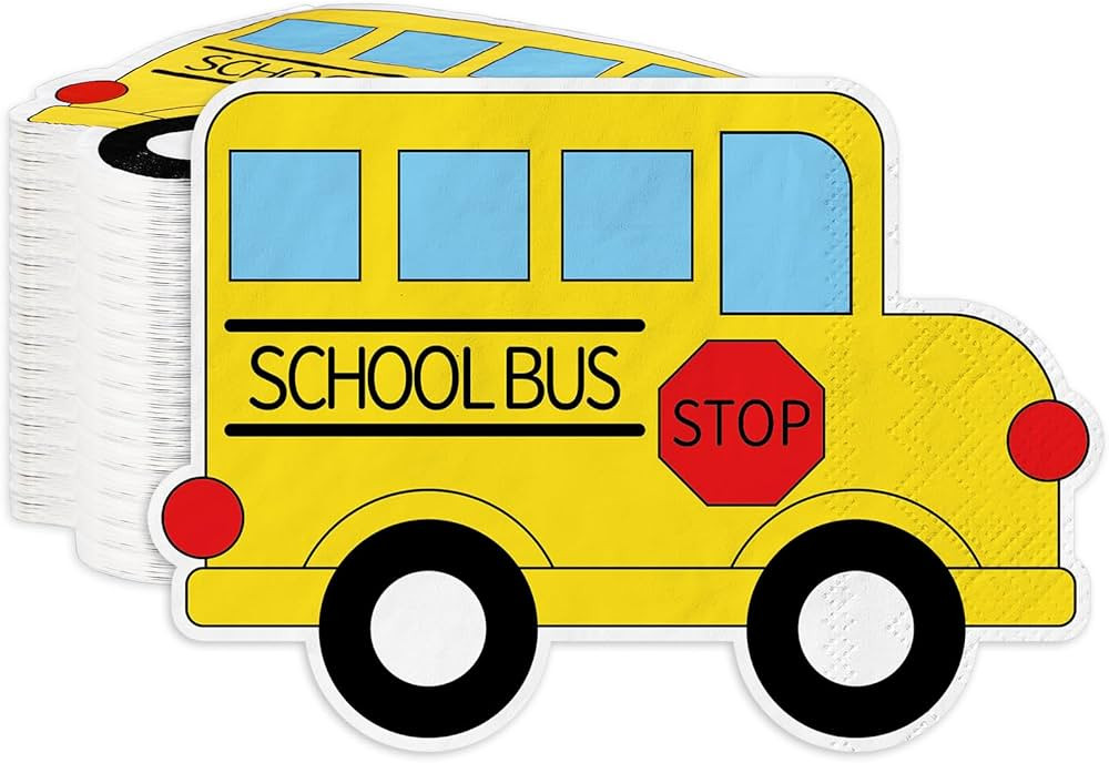 Whaline 100Pcs Back to School Paper Napkin Yellow School Bus Disposable Napkins School Season Lun... | Amazon (US)