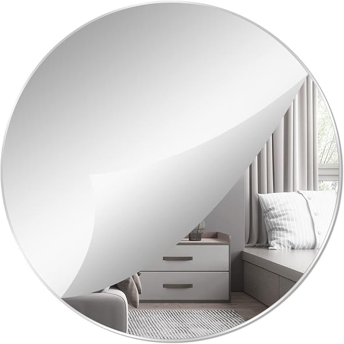 DARENYI 12'' Round Wall Mirror Tiles High Clear Reflecticon Self Adhesive Acrylic Mirror Sheets C... | Amazon (US)