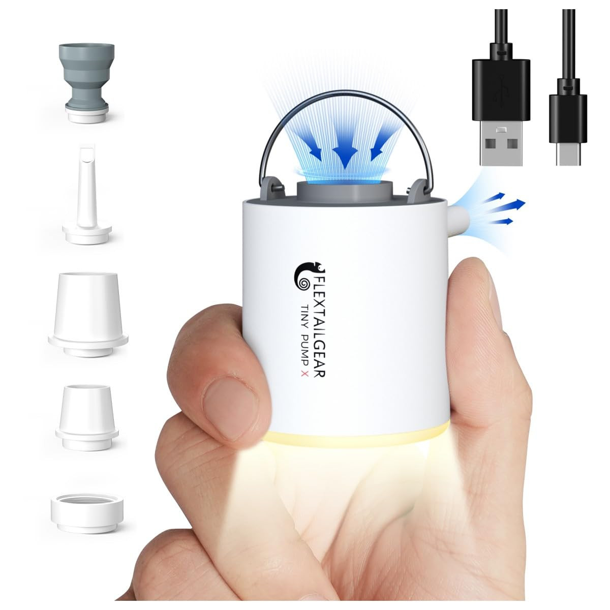 FLEXTAILGEAR Tiny Pump X Portable Air Pump+ Camping Light Ultra-Mini Air Pump with 1300mAh Batter... | Amazon (US)
