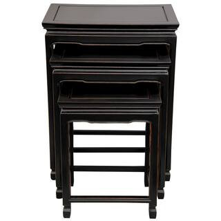 Nesting Black 3-Piece Nesting End Table | The Home Depot