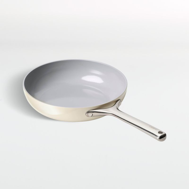 Caraway Home Cream Non-Stick Ceramic Frying Pan + Reviews | Crate & Barrel | Crate & Barrel