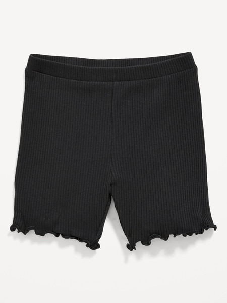 Rib-Knit Lettuce-Edge Biker Shorts for Toddler Girls | Old Navy | Old Navy (US)