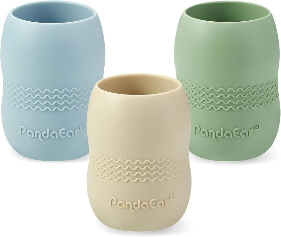PandaEar 3 Pack 100% Tiny Silicone Drinking Training Cup for Baby and Toddler, Tiny Open Cups for... | Amazon (US)