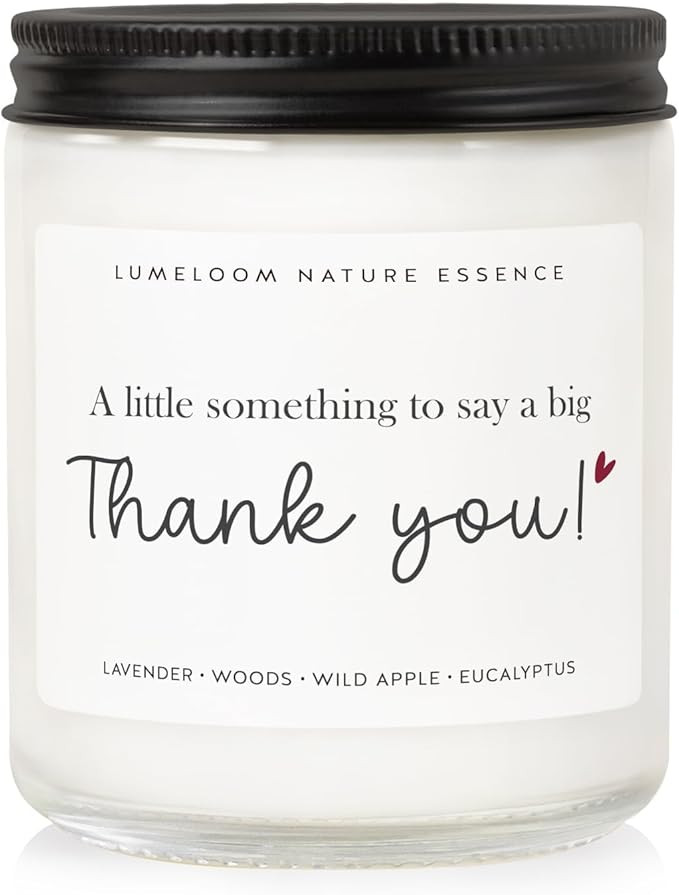 LUMELOOM Thank You Gifts for Women, Men, Mothers Day, Nurse Day - 9oz Lavender Scented Soy Wax Ca... | Amazon (US)