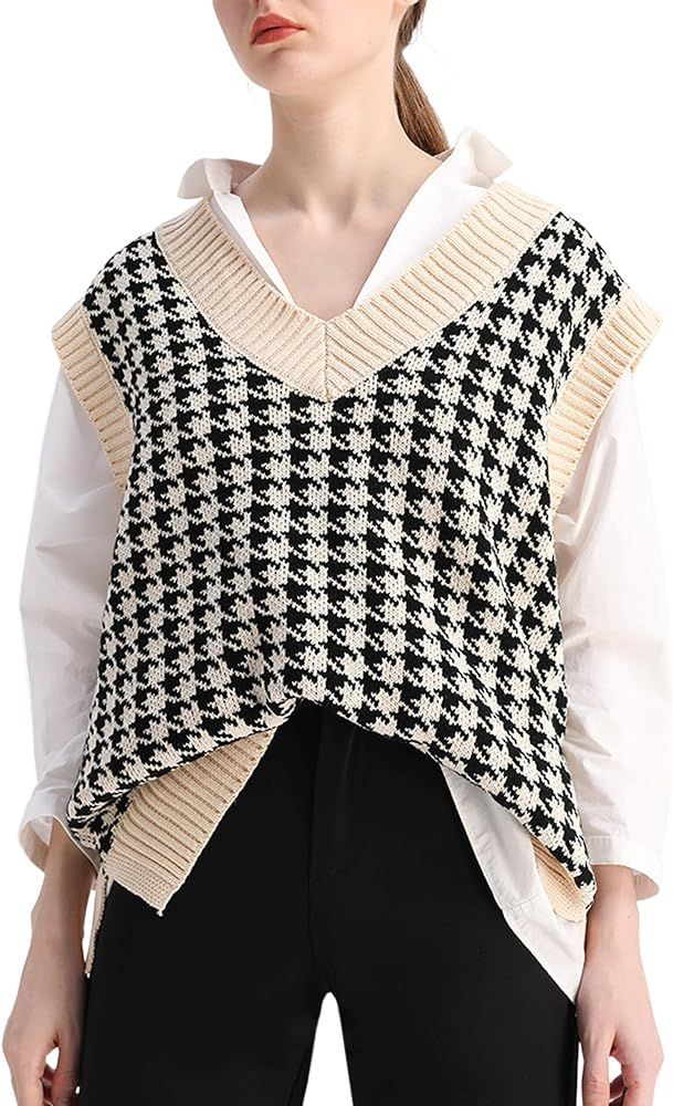 Houndstooth Sweater Vest, Amazon Work Casual Outfit, Work Amazon Casual Outfit, Work OOTD | Amazon (US)