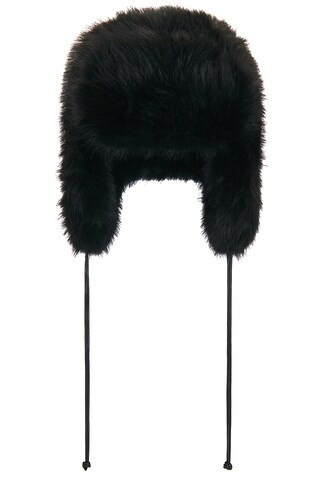 Perfect Moment Faux Fur Trapper Hat in Black | FWRD 