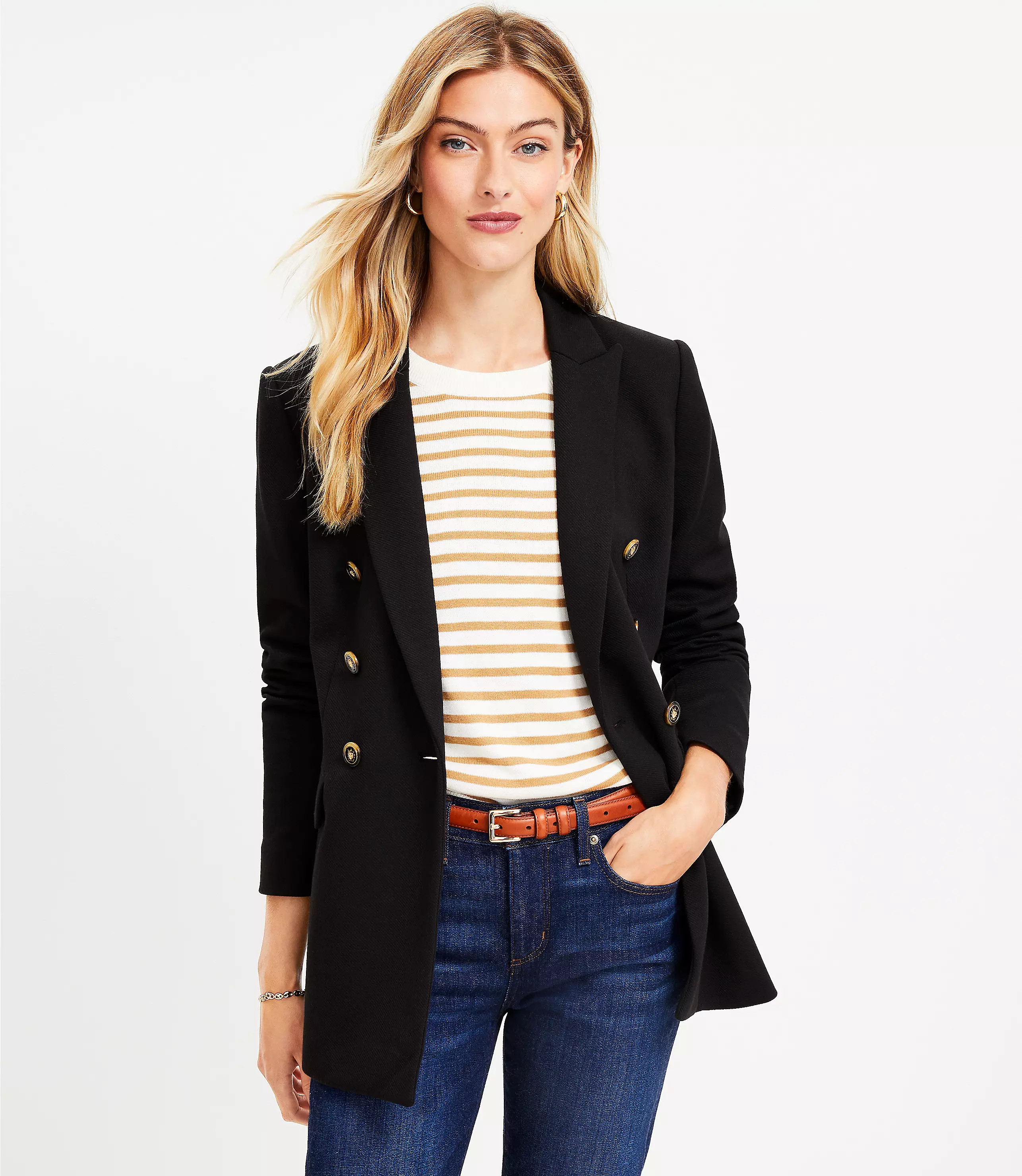 Knit Double Breasted Blazer | LOFT