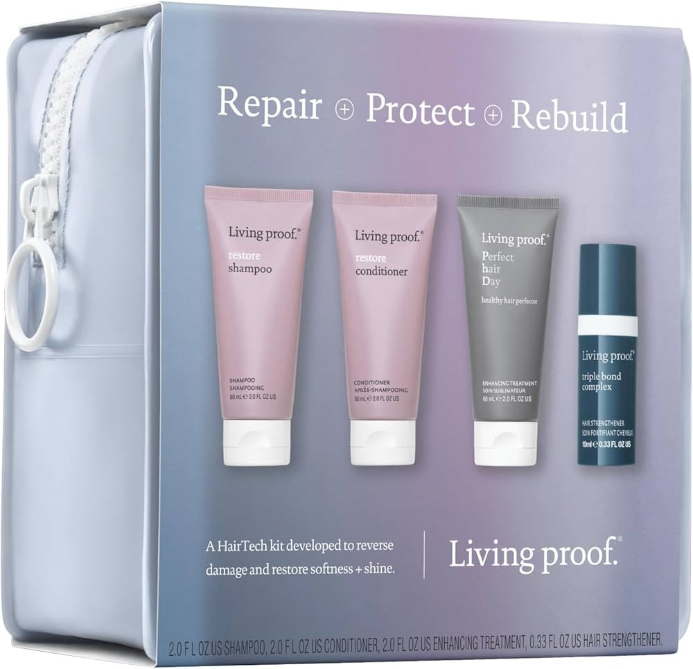 Living Proof Repair + Protect + Rebuild Kit - Travel Size Restore Shampoo and Conditioner, Health... | Amazon (US)