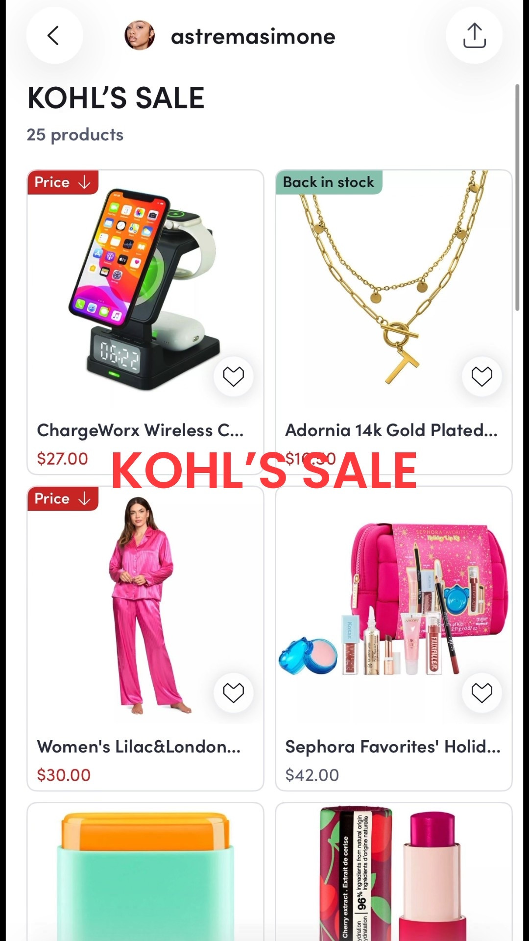 Gifts for All (20% off basket) + 30% off Sephora Collection. #ad #LTKHoliday

Kohl’s is having a huge sale on EVERYTHING right now — the perfect time to grab last-minute holiday gifts 🎁✨
From cozy home finds and beauty must-haves to family pajamas, winter basics, and gifts for everyone on your list.
Affordable, practical, and easy holiday shopping all in one place.

I linked my favorite Kohl’s picks below — don’t miss this sale before it ends! 

#kohls #kohlssale #kohlsfinds #kohlsstyle #ltkgiftguide #holidaygifts #lastminutegifts #familypajamas #holidayshopping #affordablegifts #christmasgiftideas #ltksale #winterfinds #homegifts #beautygifts

Kohl’s sale, Kohl’s 30% off, Kohl’s holiday sale, Kohl’s gift ideas, last minute gifts, gifts for everyone, family pajamas, holiday pajamas, Kohl’s home finds, Kohl’s beauty, affordable holiday gifts, Christmas gifts for family, cozy winter finds, holiday shopping deals, gift guide for everyone, budget friendly gifts, Kohl’s clothing sale, winter essentials, holiday outfits, home gift ideas, beauty gift sets, stocking stuffers, soft life finds, everyday essentials, department store sale, holiday must haves, mom approved gifts, family gift ideas, holiday decor finds, Christmas shopping made easy

#LTKGiftGuide #LTKHoliday #LTKSeasonal