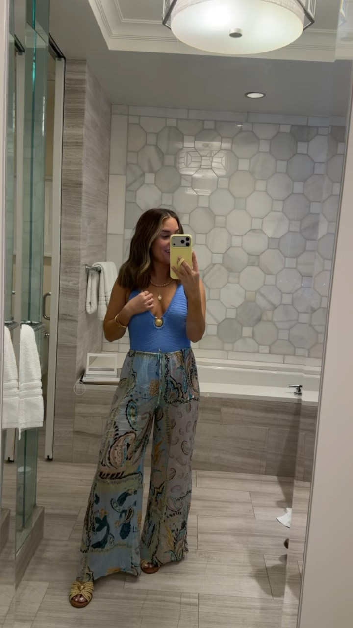 Today’s pool look- wearing small in both the swimsuit + coverup pants! 

#LTKSwim #LTKTravel #LTKootd