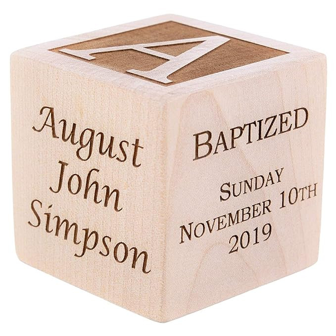 Personalized Baby Baptism/Dedication/Christening Wood Block, Choose from 3 Sizes, Baptism Gift fo... | Amazon (US)