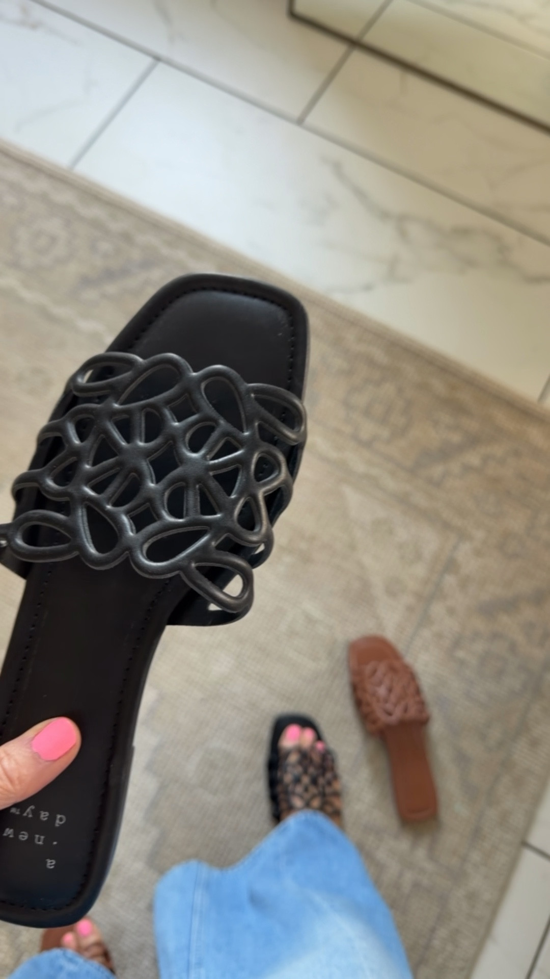 In between a 7.5 and an 8 and sized down. Definitely size down
Cute sandals only $20

#LTKOver40