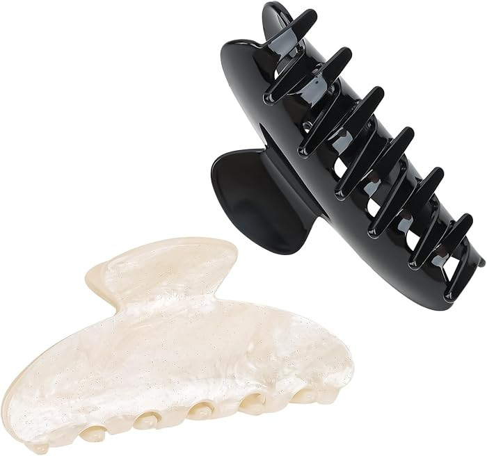 2 Pack Hair Claw Clips for Women Acrylic Claw Clips for Thick Hair Non-slip Clip for Hair Large C... | Amazon (US)