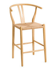38x18.5x23 Solid Elm Wood Ventana Counter Stool | Furniture & Lighting | Marshalls | Marshalls