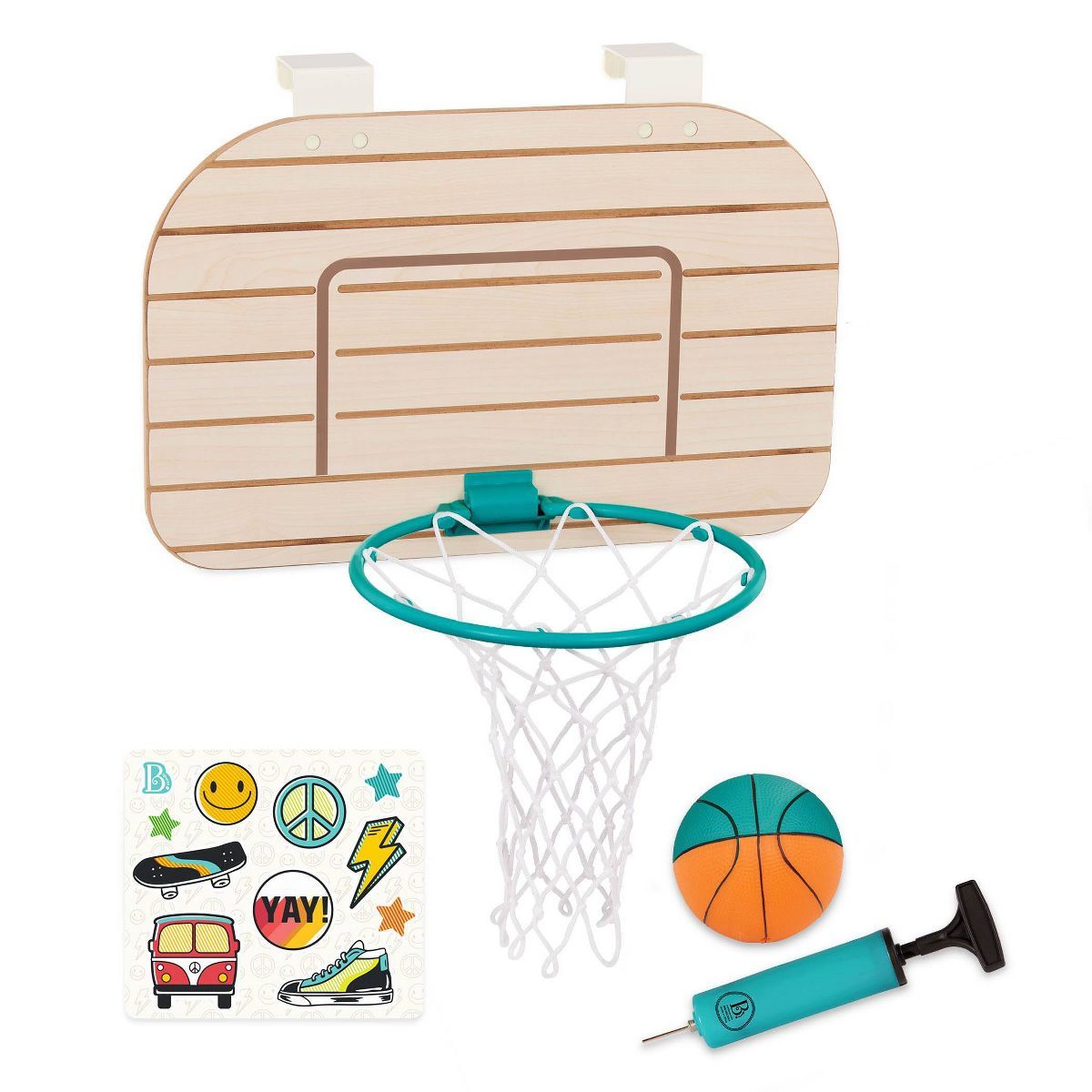 B. sports Over-the-Door Basketball Hoop - Wooden Basketball Set | Target