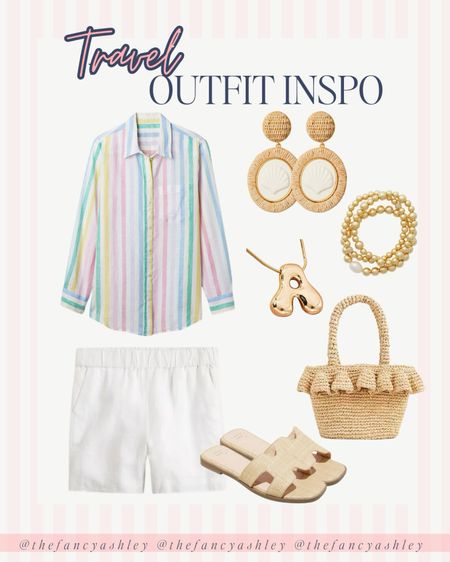 Cutest travel vacation outfit for your beach vacation! Top is currently on sale  

#LTKFindsUnder50 #LTKStyleTip #LTKSaleAlert