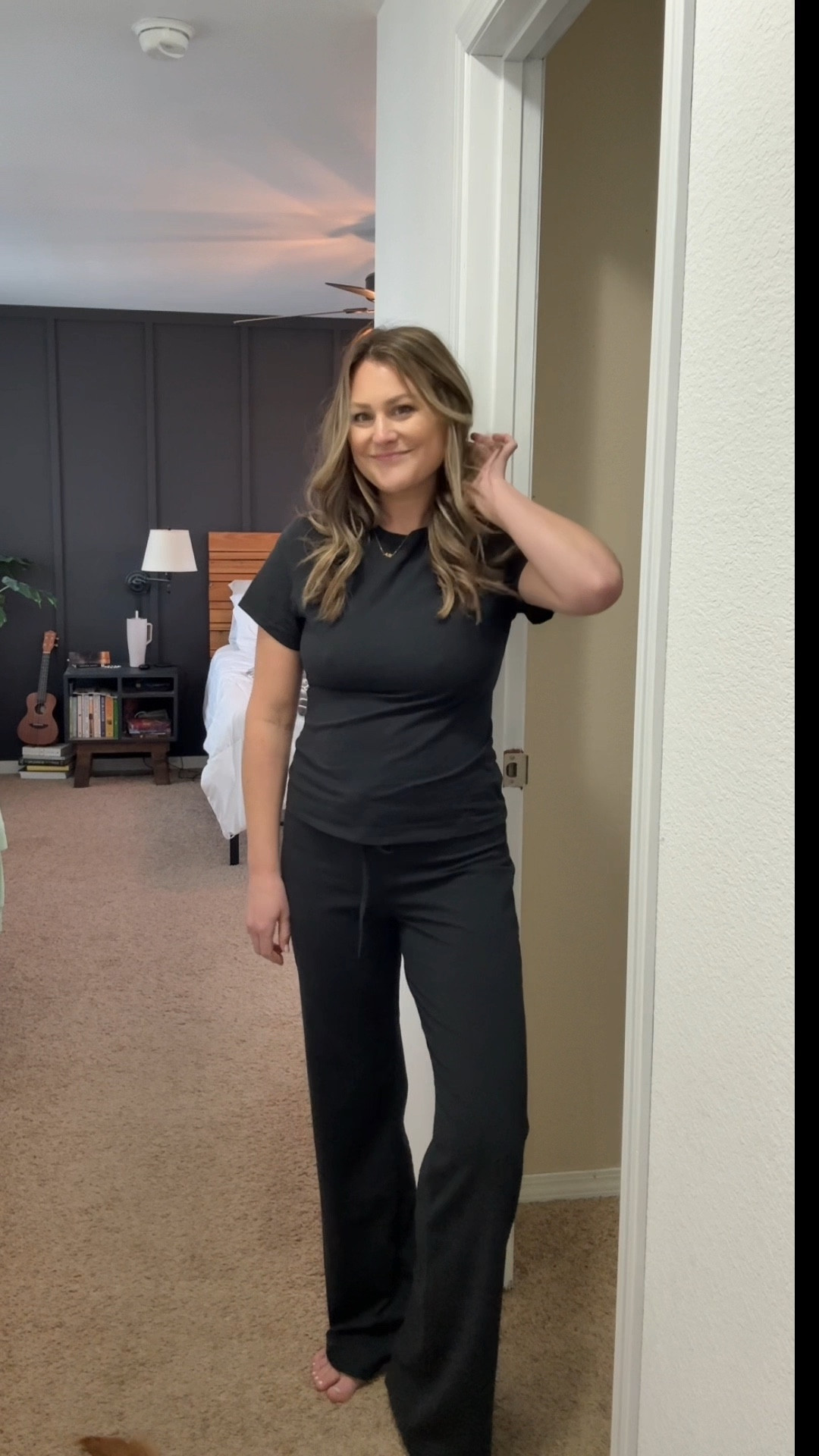 Skims loungewear🖤 I like my tops loose so I am wearing an XL but bottoms are a medium 

#LTKFindsUnder100