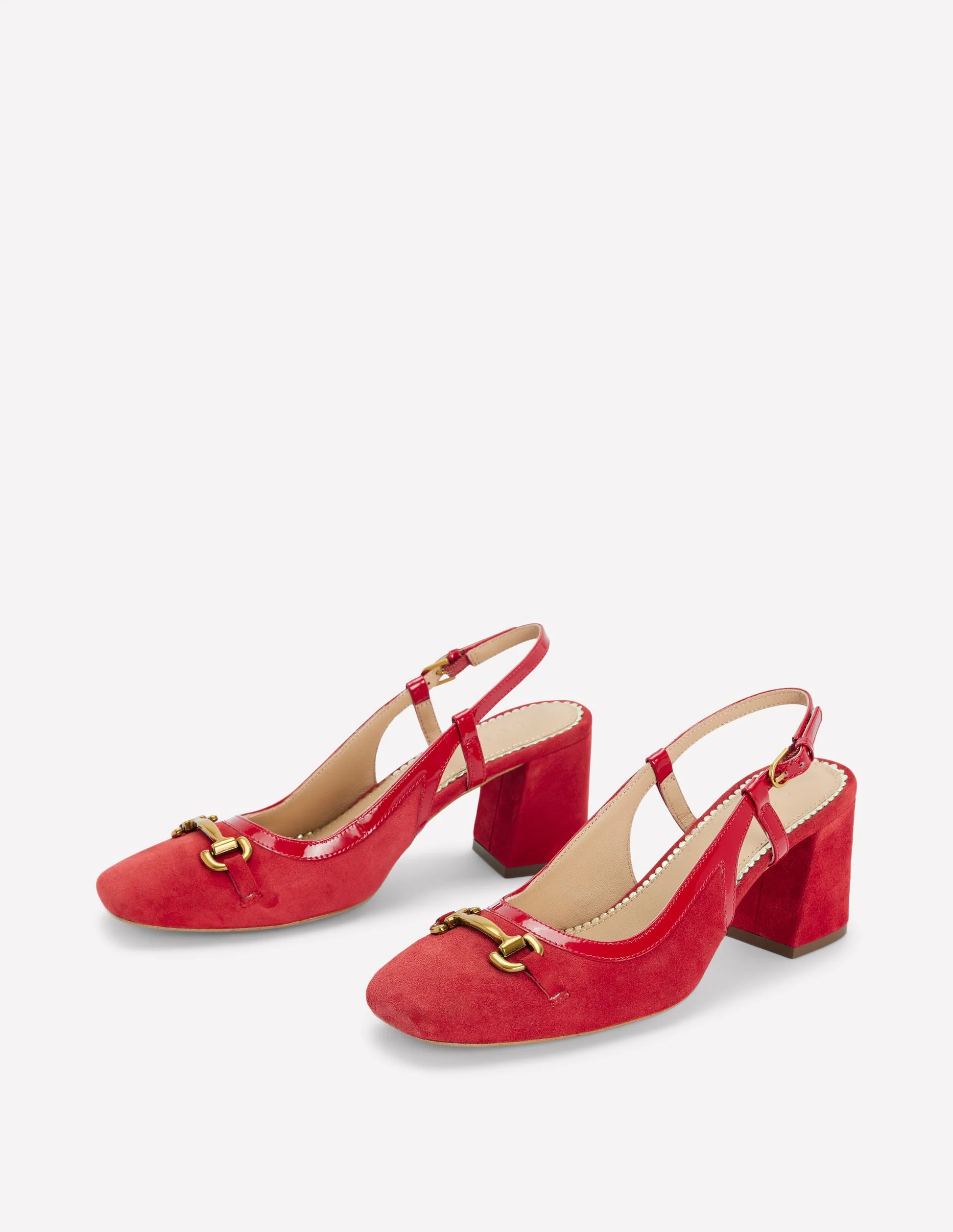 Iris Snaffle Slingback Heels-Post Box Red | Boden (US)