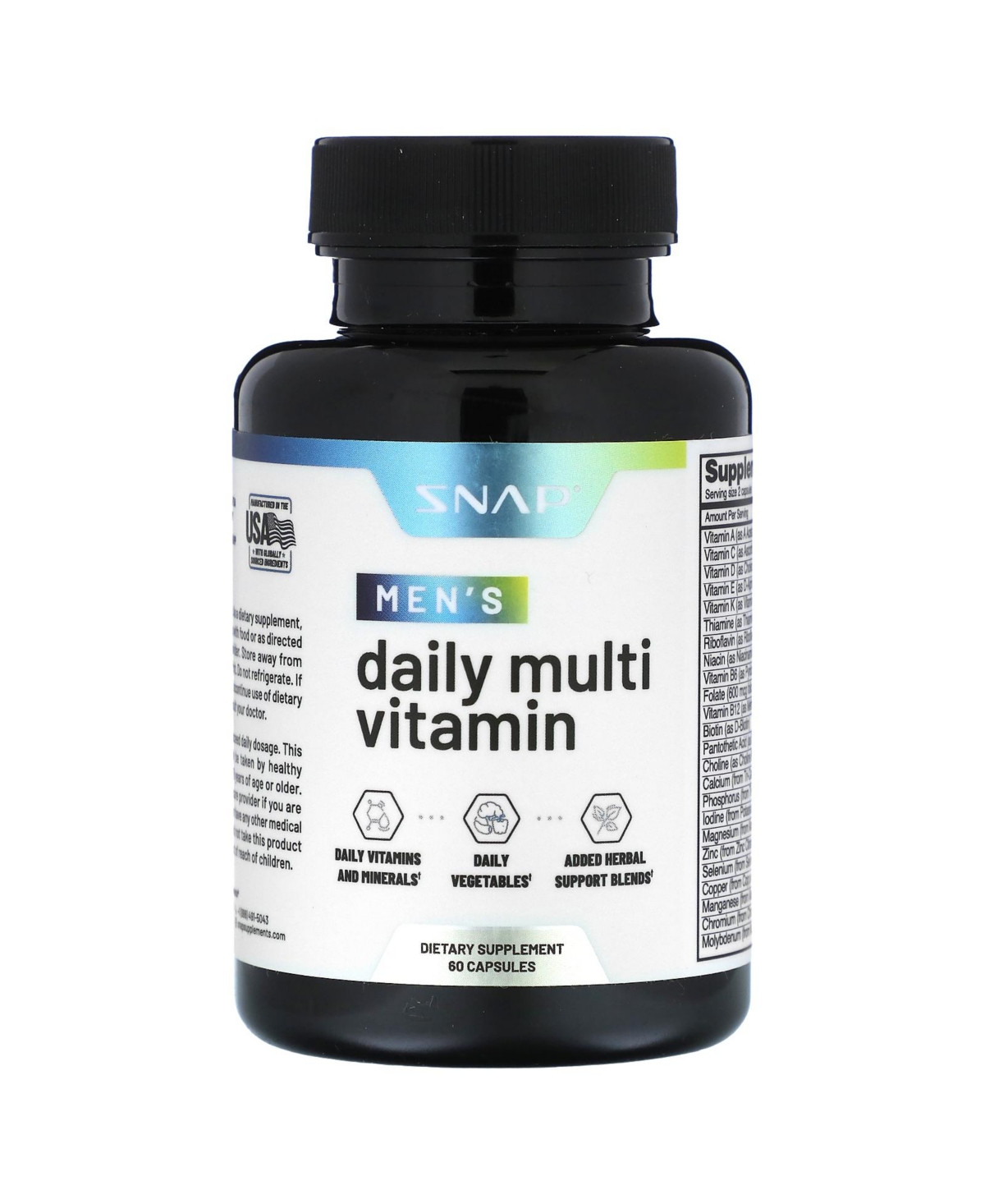 Snap Supplements Men's Daily Multi Vitamin - 60 Capsules | Macy's