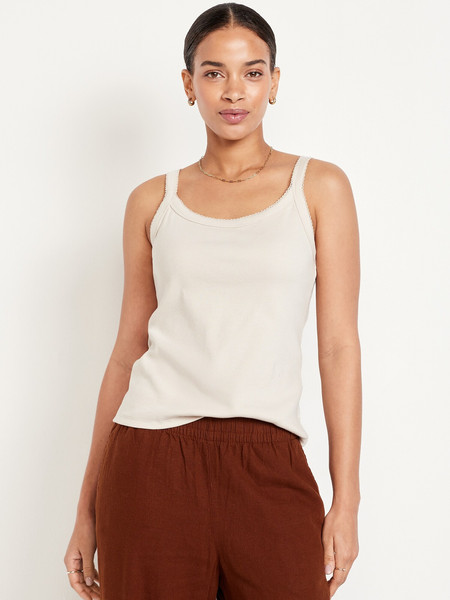 90s Ribbed Lace-Trim Tank | Old Navy | Old Navy (US)
