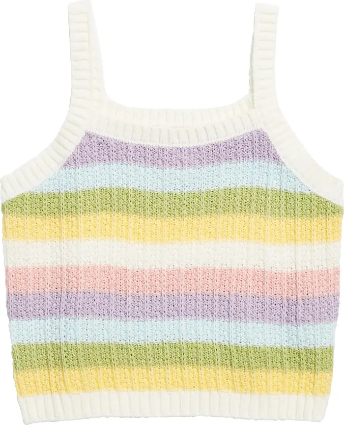 Cotton Emporium Kids' Rainbow Knit Crop Tank | Nordstrom | Nordstrom
