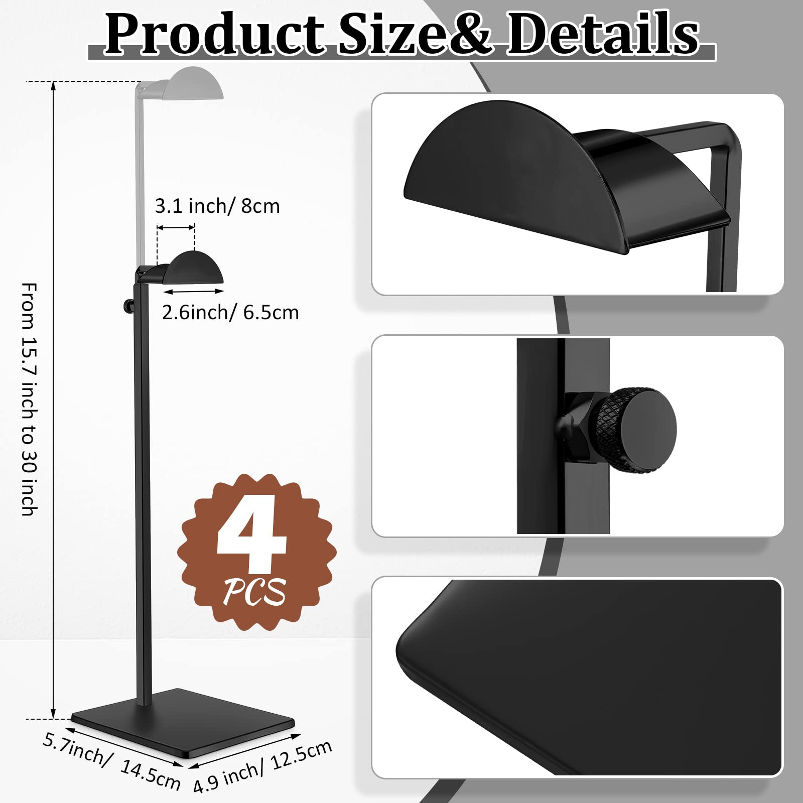 Maitys 4 Pack Purse Display Stands Stainless Steel Adjustable Height Bags Display Holder for Home... | Amazon (US)