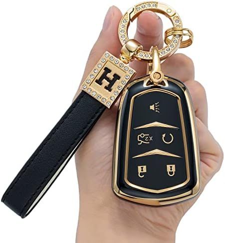 Ocezbiis for Cadillac Key Fob Cover with Keychain,Soft TPU 360 Degree Protection Key Case for 201... | Amazon (US)