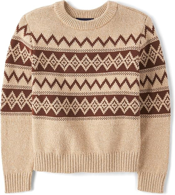 The Children's Place Boys Long Sleeve Crew Neck Pullover Sweater | Amazon (US)