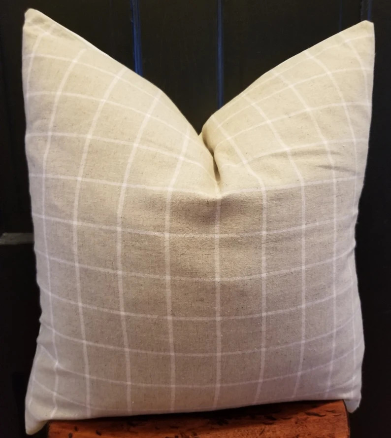 5 Color Options.check.woven Linen Natural.tan.black.blue.fall | Etsy | Etsy (US)