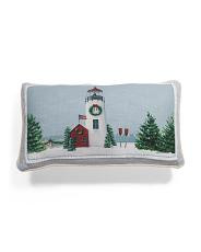 14x24 Christmas Lighthouse Beach Pillow | TJ Maxx