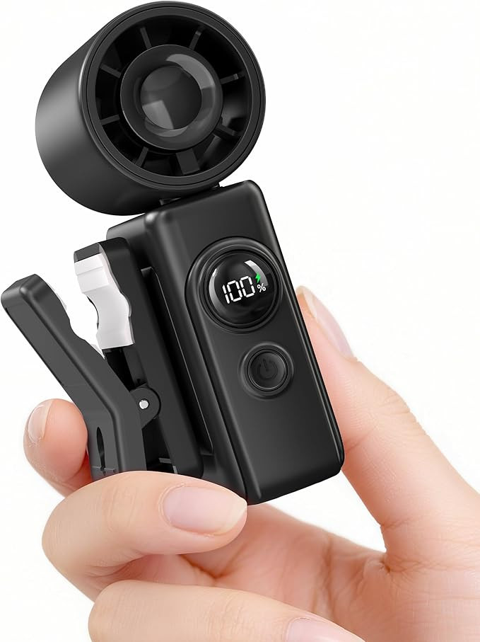 Portable Clip-On Mini Fan, Hands-Free, Turbo Personal Handheld Fans Rechargeable w/ 4 Wind & LED ... | Amazon (US)