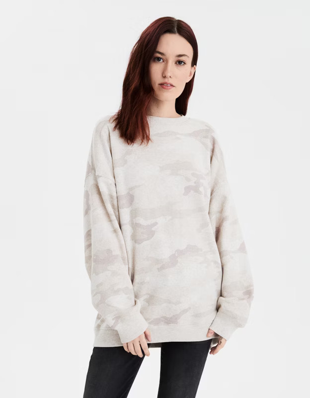 AE Fleece Oversized Vintage Crew Neck Sweatshirt | American Eagle Outfitters (US & CA)