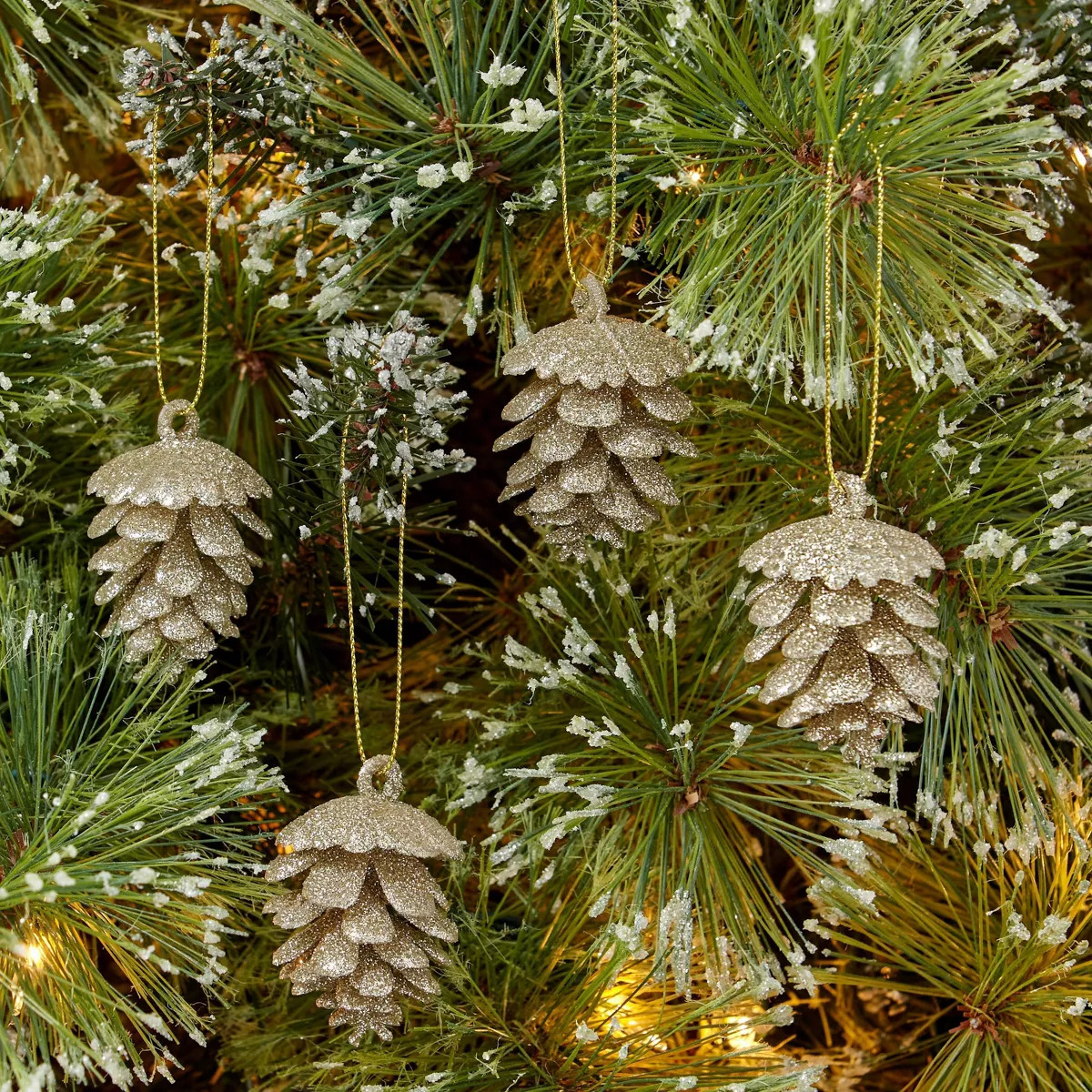 8ct Glittered Pinecone Christmas Tree Ornament Set - Wondershop™ | Target