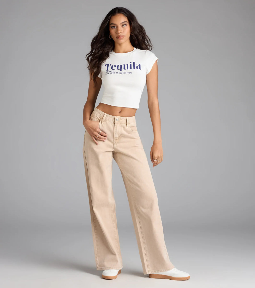 Fresh Vibes Mid-Rise Wide Leg Denim Jeans | Windsor Stores