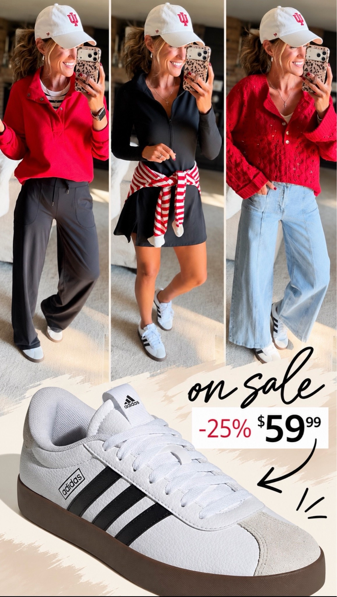 🏈 Game day outfit inspo. Sweatshirt, dress and cardigan available in other team spirit colors. 
Sweatshirt/ small
Pants/ medium tall
Dress/ medium
Sweater/ medium
Jeans/ 6
Sneakers sized down a half size

#LTKSeasonal #LTKOver40 #LTKmomlife