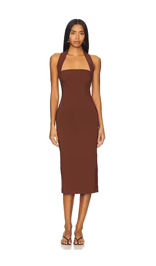 Melody Midi Dress in Chocolate Brown | Revolve Clothing (Global)
