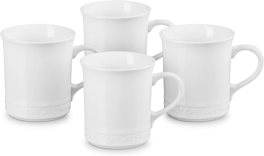 Le Creuset Stoneware Set of 4 Mugs, 14 oz. each, White | Amazon (US)